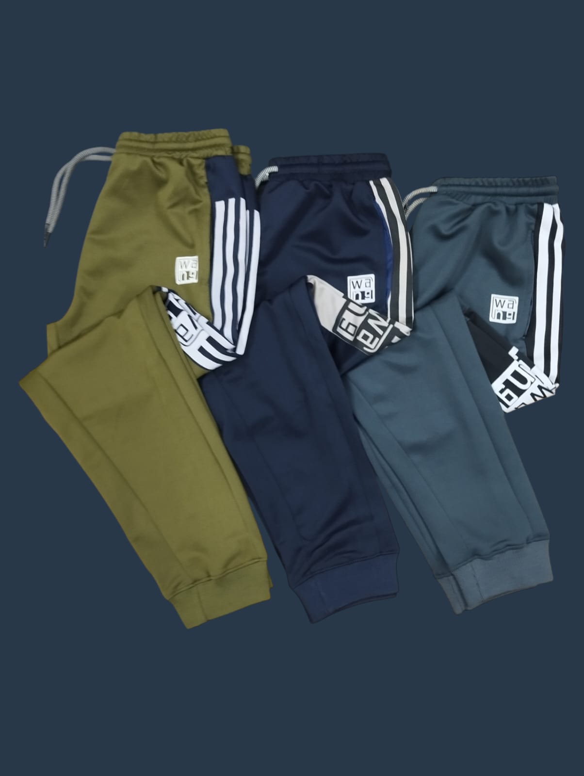 Mens 3 Trouser Olive Blue Ash