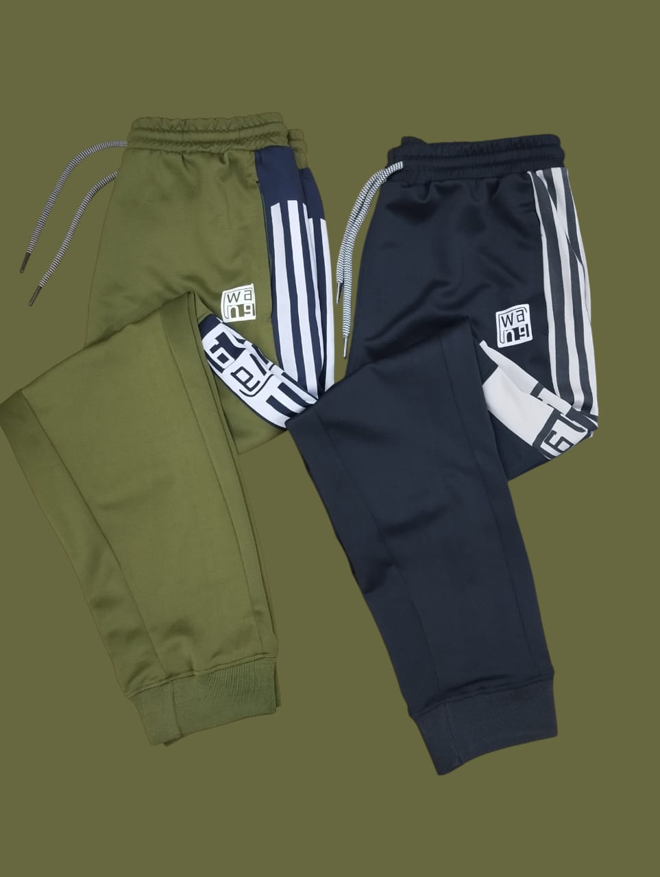 Mens Premium 2Pcs Trouser Olive Black