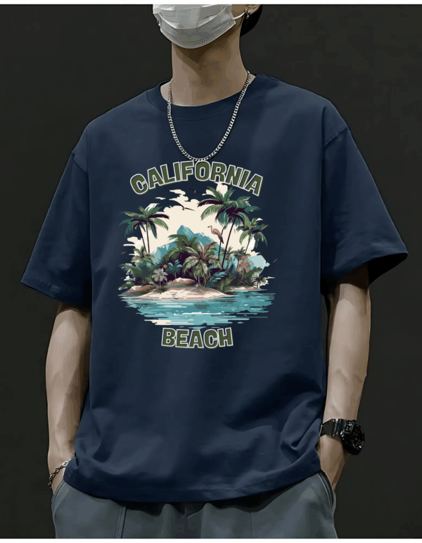 Star Fashion Premium Calaifornia Beach Drop-Shoulder -,Navy Blue