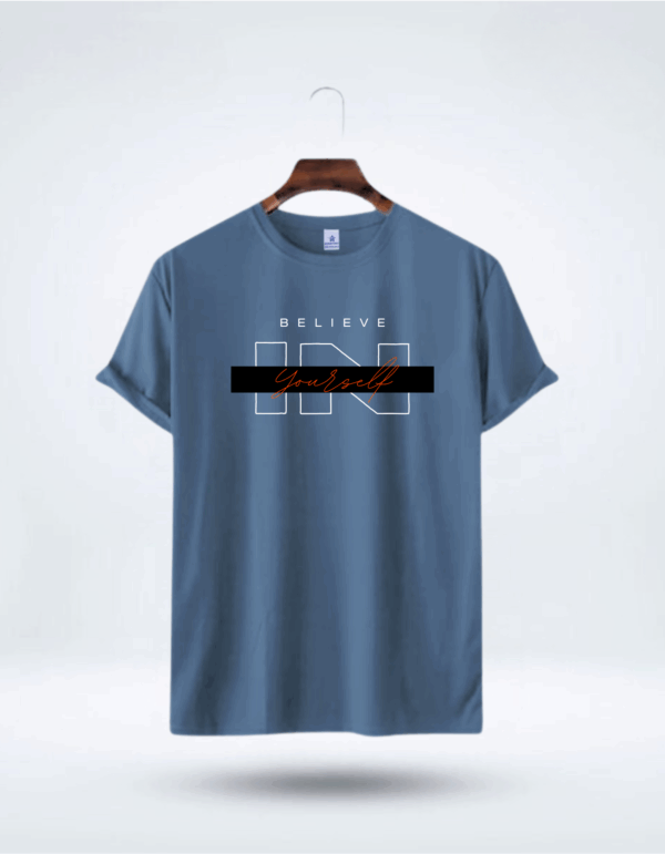 Mens Premium Lycra Cotton Believe In Your Self Printed T-shirt