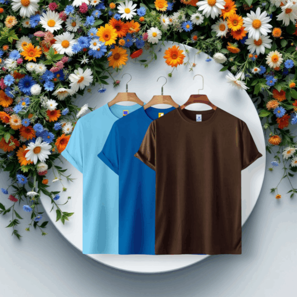 Mens Premium Lycra Cotton Blank T-shirt - Combo 3 Pcs