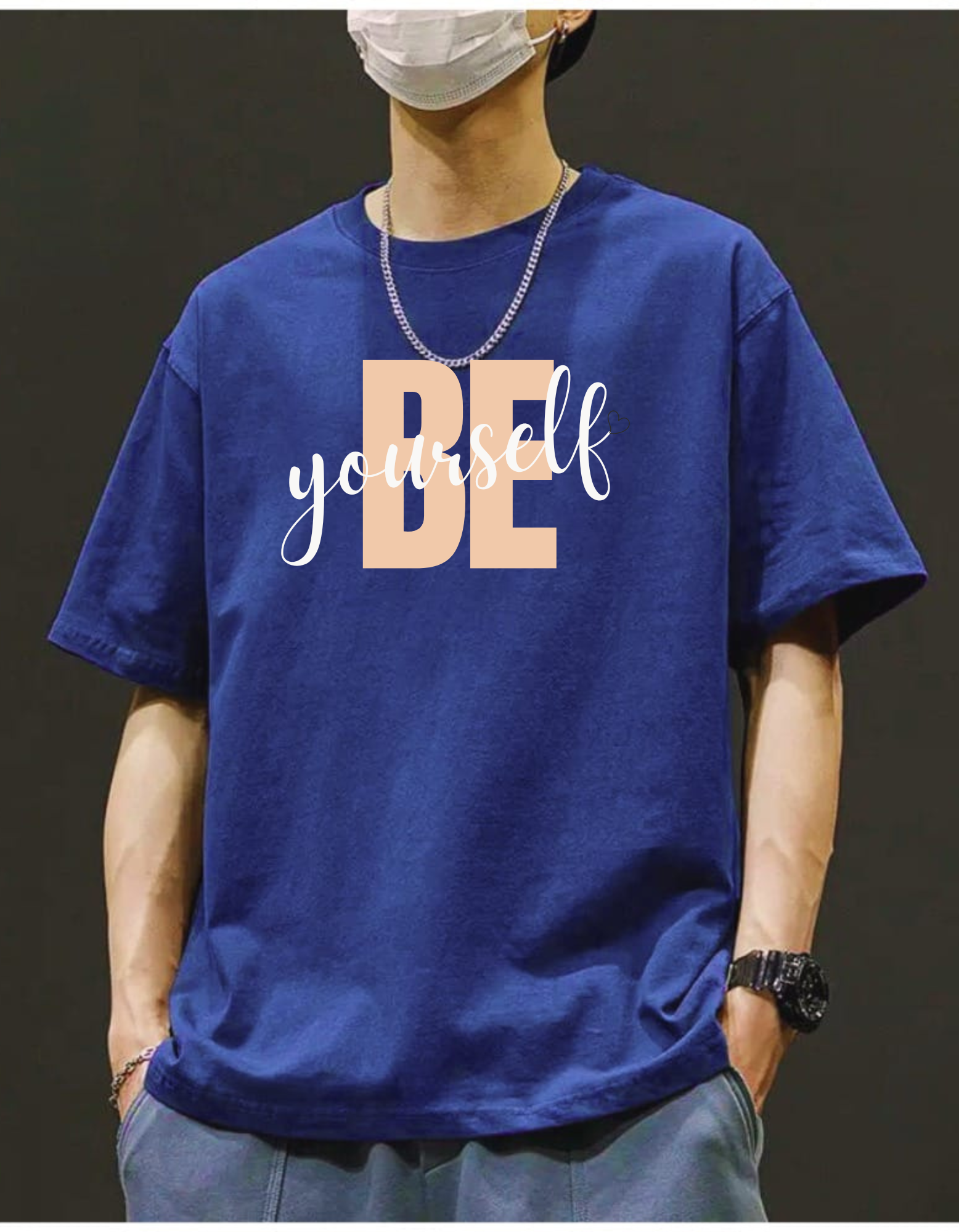 Star Fashion PremiumDrop-Shoulder -Royal Blue