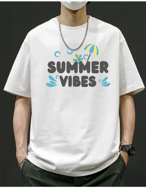 Summer Vibes Premium Drop-Shoulder -White