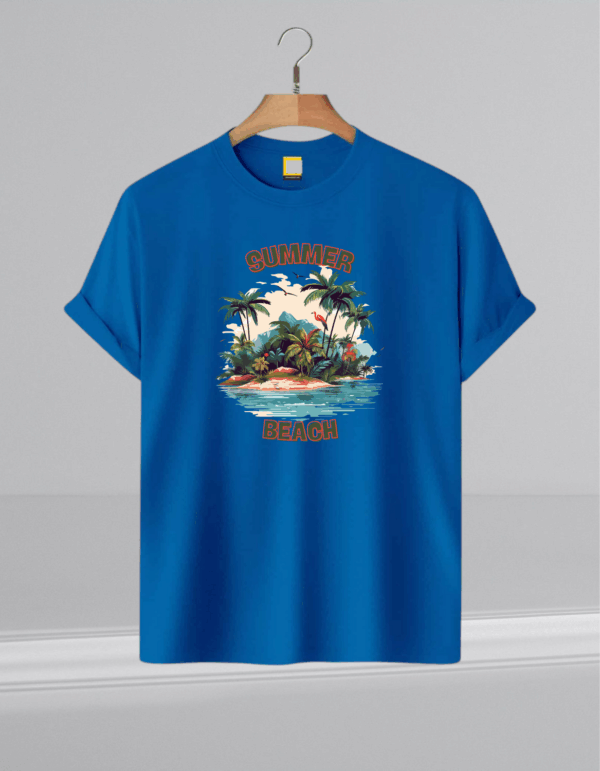 Mens Premium Lycra Cotton Summer Beach Printed T-shirt - Image 4