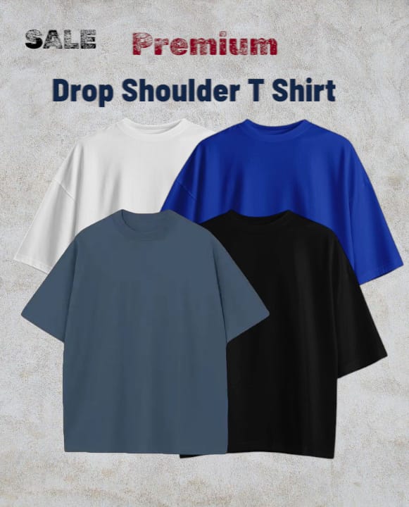 Star Fashion Signature Solid Drop-Shoulder -Combo,White,Black,Royal Blue,Surma